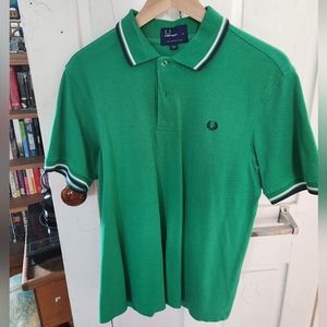Fred Perry twin tipped polo M green blue